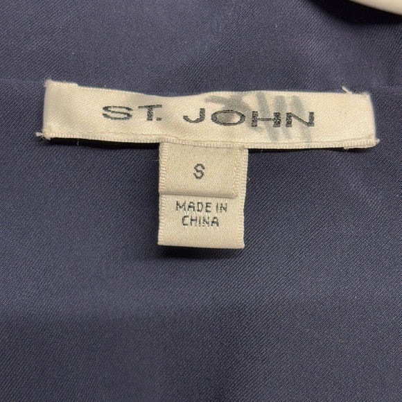 St. John Weather / Rain Jacket Size Small S Navy Blue Preppy Hooded - Picture 3 of 8